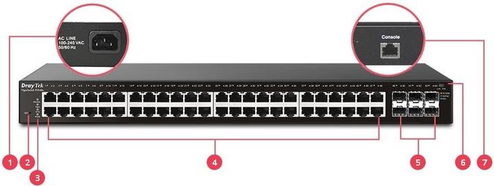 Productafbeelding Draytek PoE+ schakelaar VigorSwitch P2540xs 54 poorten (54 Havens)