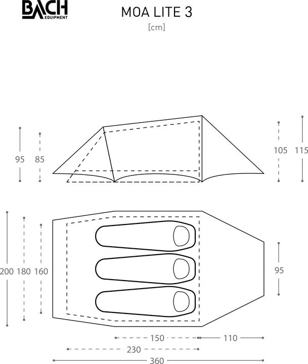 Immagine prodotto Bach Moa 3 Lite (Tenda a tunnel, 1.90 kg, 2 persone)