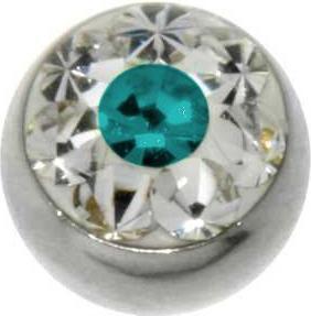 Bijouteria 1.2mm Piercing-Kugel (Edelstahl, Kristall)