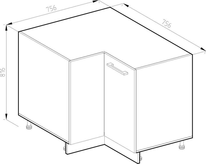 Actual product image Vicco Eckunterschrank R-Line (75.5 x 60 x 81.5 cm)