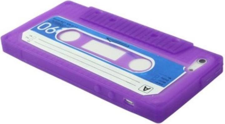 Produktbild König Design Silikon Hülle Retro Kassette für Handy iPhone 5 & 5s Lila (Apple iPhone 5)