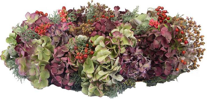 Immagine prodotto VEG and the City Corona d'Avvento di fiori secchi Piana - senza candele (40 cm)