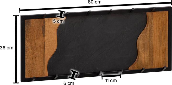 Produktbild FineBuy Wandgarderobe FB95866 Metall Schwarz