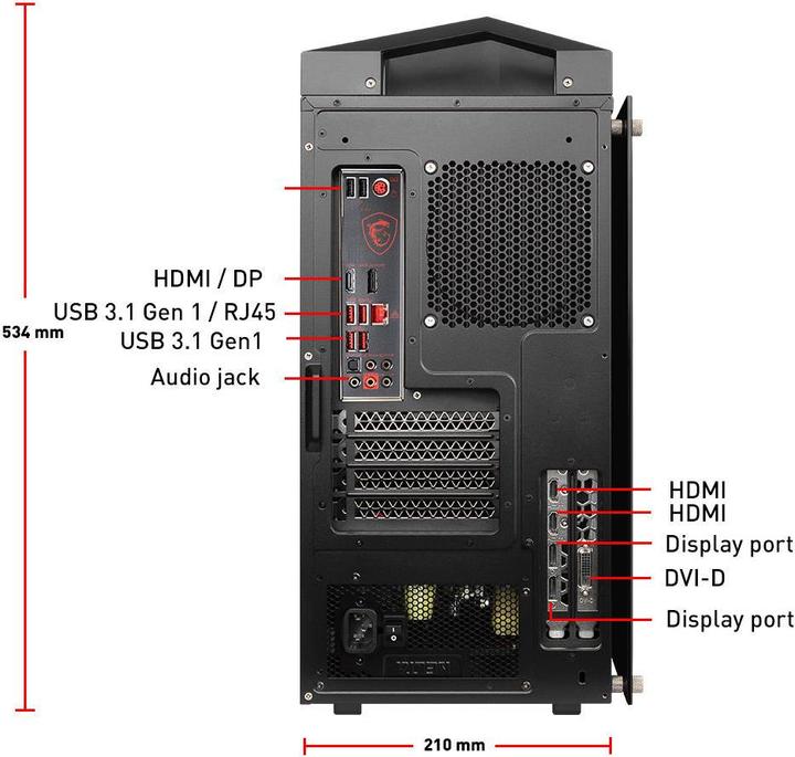 Produktbild MSI Infinite X 8RE-211 (Intel Core i7-8700K, 16 GB, 256 GB, GeForce GTX 1080)