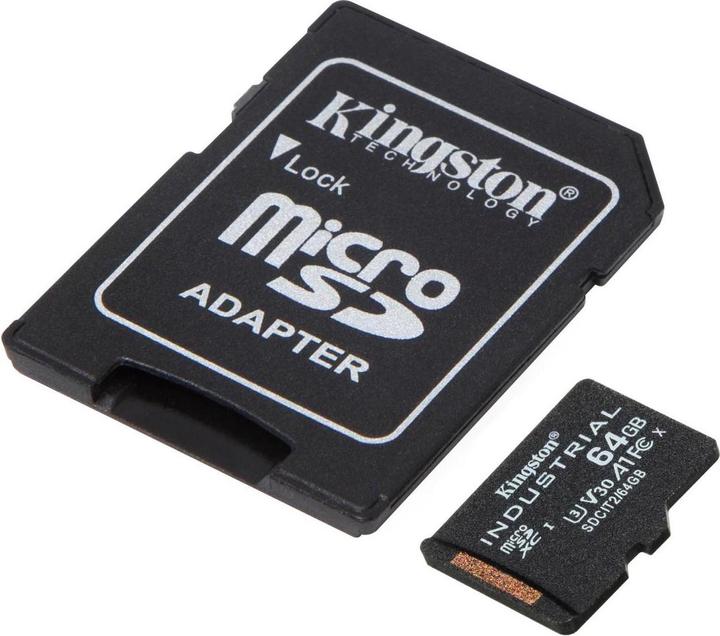Produktbild Kingston microSDXC Industrial (64 GB, microSDXC, U3, UHS-I)