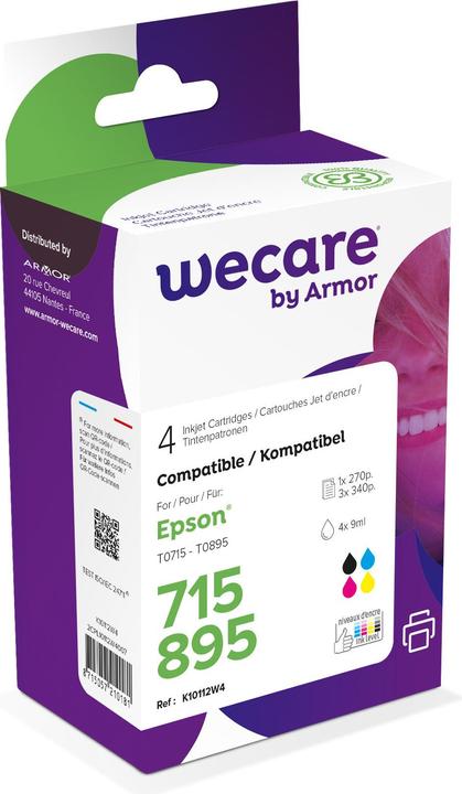 Immagine prodotto Wecare Multipack nuovo costruito CMYBK T071540WE per Epson Stylus DX4000 4x9ml (CMYK)