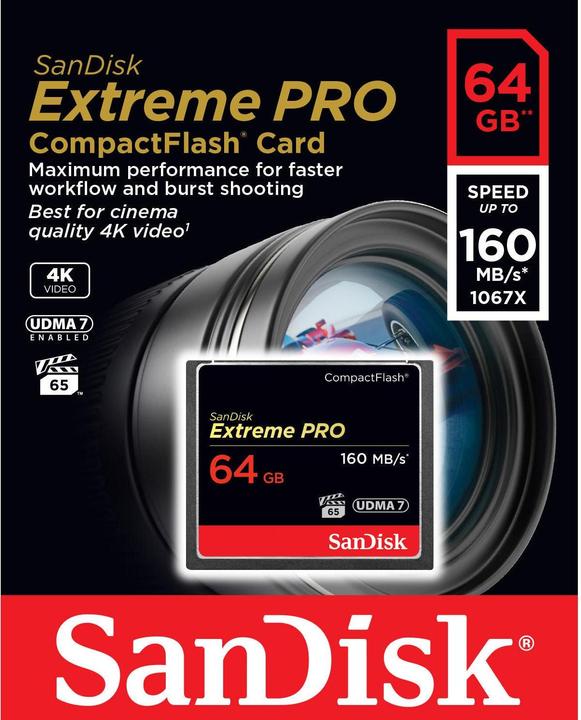 Actual product image SanDisk Extreme Pro Compact Flash (64 GB, CF)