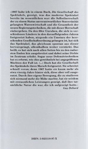 Produktbild Die Gesellschaft des Spektakels (Deutsch, Guy Debord, 1996)