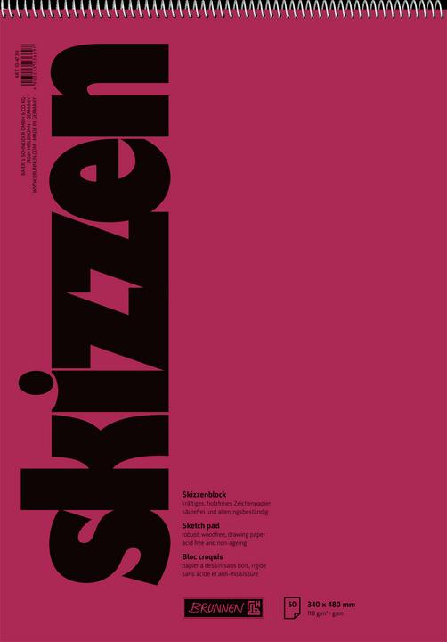 Produktbild Skizzenblock 34x48cm110g/qm 50 Blatt Spirale (Speziallineatur)