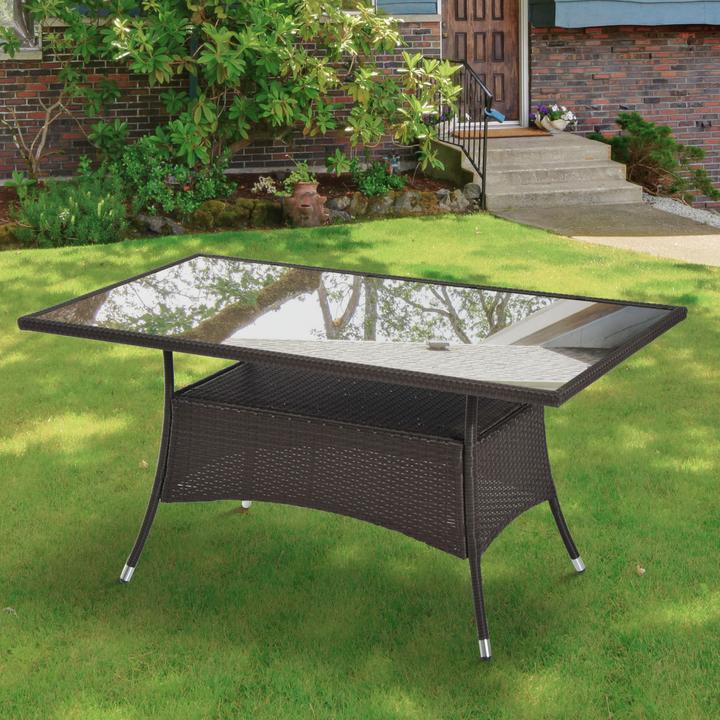 Produktbild Outsunny Gartentisch mit zusätzlichem Stauraum (85 cm)
