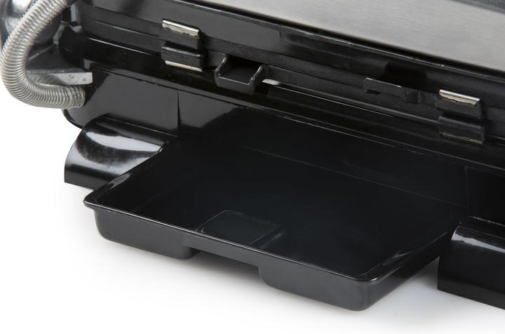 Actual product image Domo Genius Electric Contact Grill Non-stick Coating, with Display Stainless Steel, Black (EU plug)