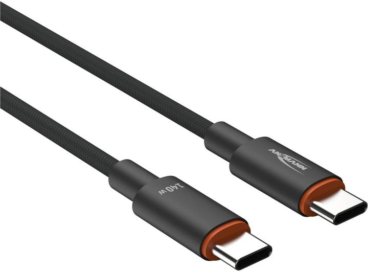 Actual product image Ansmann USB-C -> USB-C S/S 60cm charging cable 140W anthracite (0.60 m, USB 3.0, USB 3.1, 140 W)