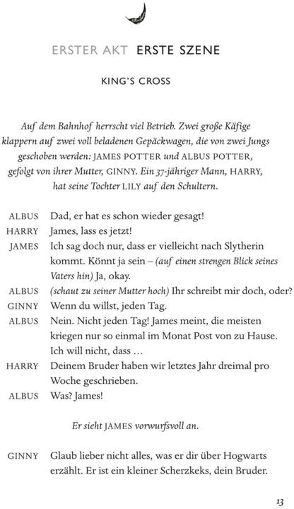 Image du produit Harry Potter et l'enfant maudit. Partie un et deux (version scénique allemande) (Harry P (Jack Thorne, John Tiffany, Allemand)