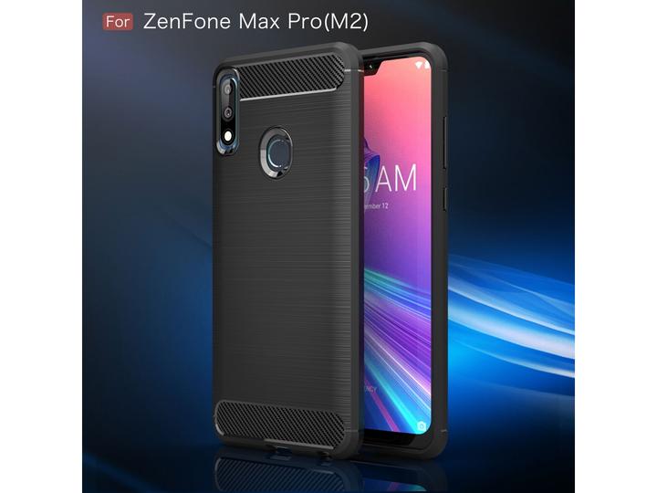 Produktbild Screenguard Asus Zenfone Max Pro M2 Hülle Carbon Brushed Soft TPU (Asus Zenfone Max Pro (M2))