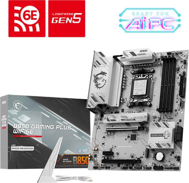 Produktbild MSI B850 Gaming Plus Wifi6E (B850,AM5,ATX,DDR5) (AM5, AMD B850, ATX)
