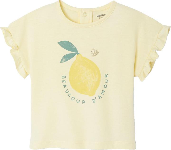 Actual product image Vertbaudet Bio-Kollektion: Baby T-Shirt mit Volantärmeln und Frucht-Motiv (68)