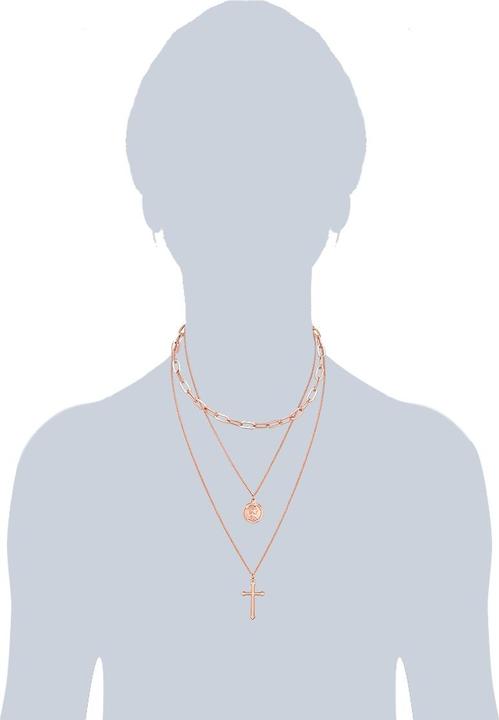 Produktbild Lulu & Jane Damen Kreuz/Münze Metall-Legierung roségold 50,0 cm Basiskette + 5,0 cm Verlängerung - 29579 (Metall-Legierung, 50 - 55 cm)