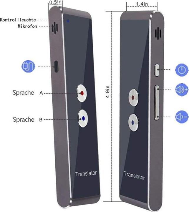 Image du produit Deltalabs Smart Translator, Bluetooth Sprachübersetzer, 41 Sprachen, iOS/Android