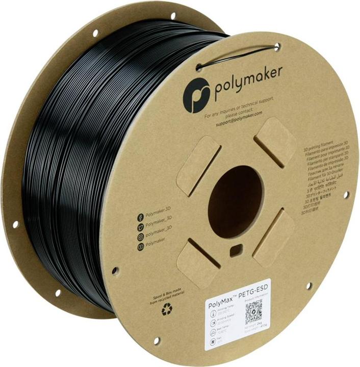 Produktbild Polymaker PolyMax PETG-ESD (PETG, 1.75 mm, 2000 g, Schwarz)