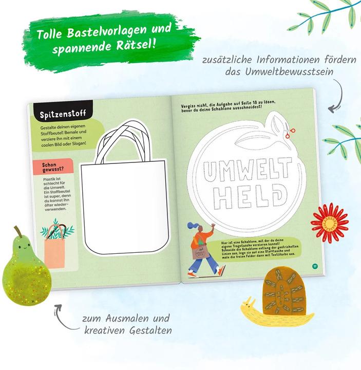 Produktbild Beschäftigungsbuch Schütze unsere Umwelt Rätseln Malen Basteln Natur