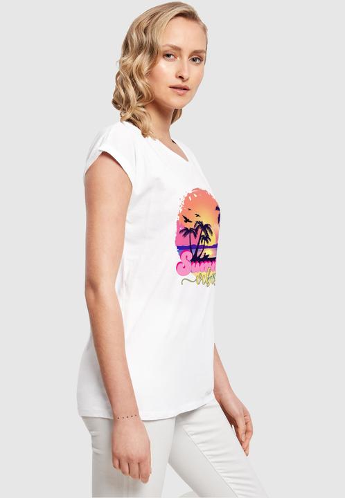 Actual product image Merchcode Ladies Summer Vibes Sunset Extended Shoulder Tee - 116527 (S)