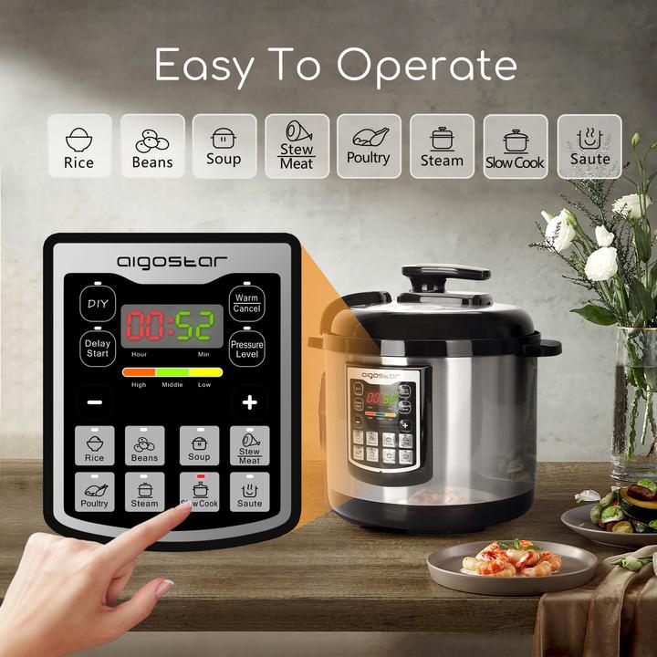 Produktbild Aigostar Elektrischer Schnellkochtopf, 6L