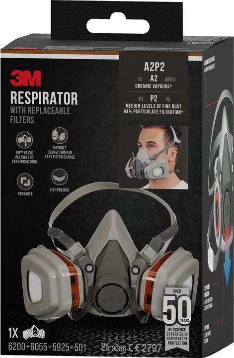Image du produit 3M Demi-masque avec filtres interchangeables (A2P2, 1 x)