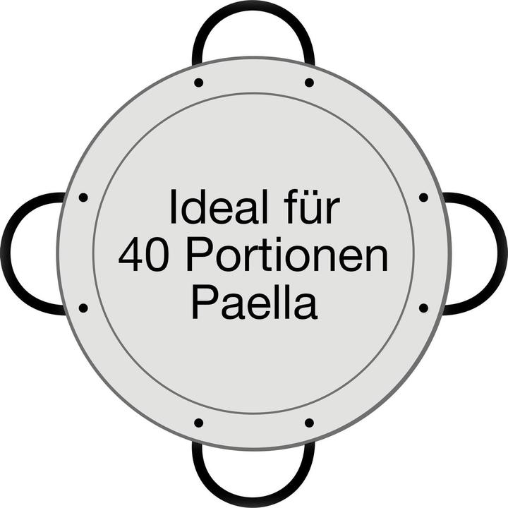 Produktbild All'Grill Paella-Pfanne Stahl poliert Ø 80 cm mit 4 Griffen (80 cm, Paella Pfanne, Stahl)