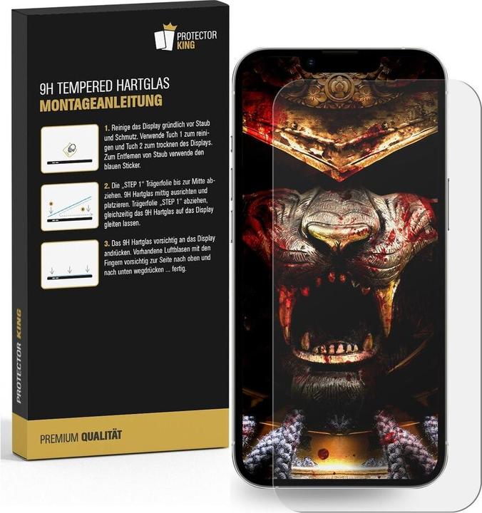 Actual product image Protectorking 1x Genuine tempered 9H armoured glass, matt anti-reflective (1 Piece, Apple iPhone 13)