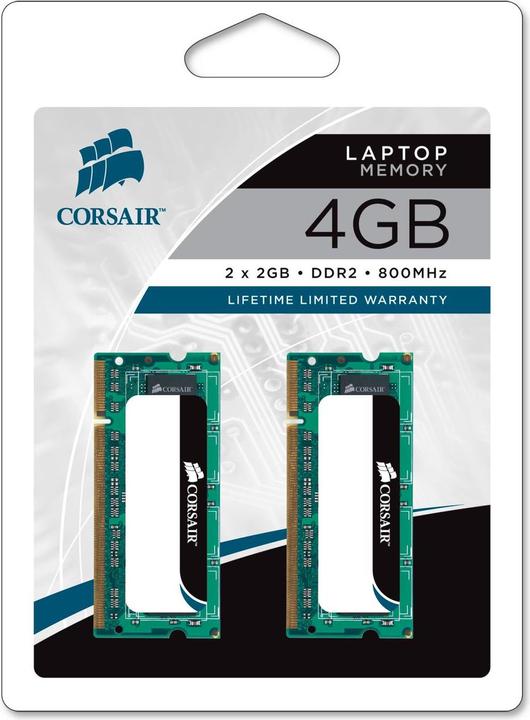 Produktbild Corsair ValueSelect (2 x 2GB, 800 MHz, DDR2-RAM, SO-DIMM)