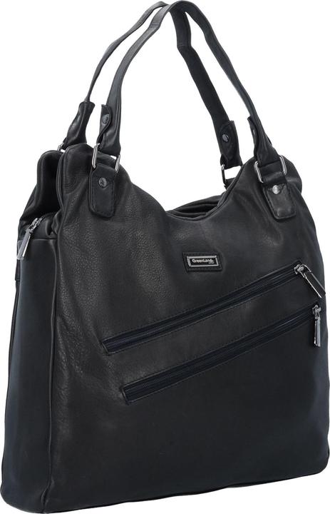 Immagine prodotto Greenland Nature Borsa a tracolla in nappa nera da 38 cm