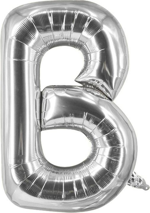 Produktbild Hermex Buchstabenballon B Silbrig Geburtstagsparty Ballon Folienballon 60cm (1 x)
