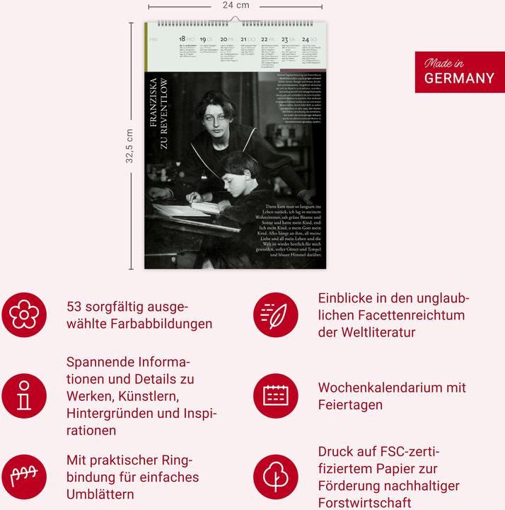 Produktbild Der Literatur Kalender Wochenkalender 2026 (Deutsch)