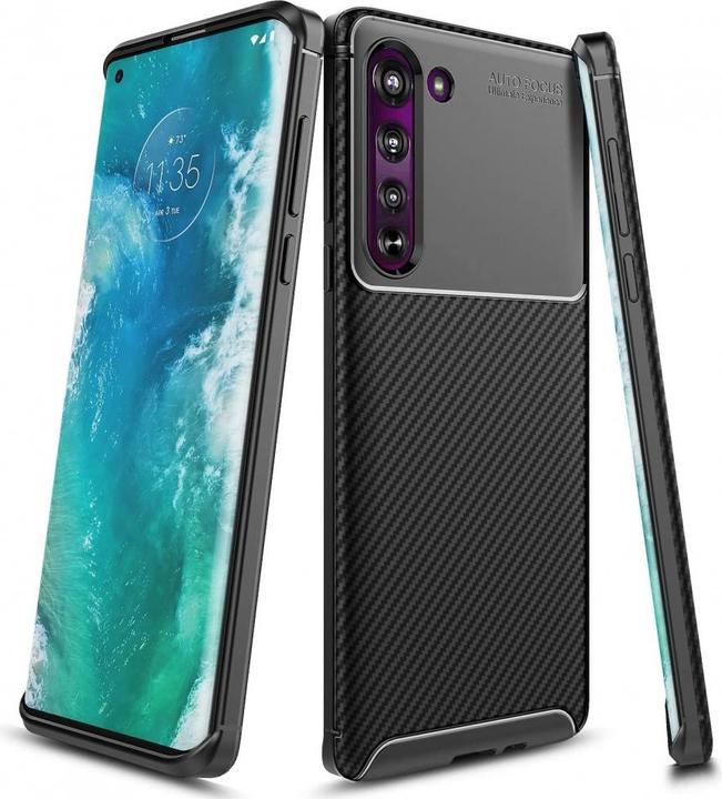 Produktbild Screenguard Motorola Edge Hülle Carbon Design TPU Case (Motorola Edge)