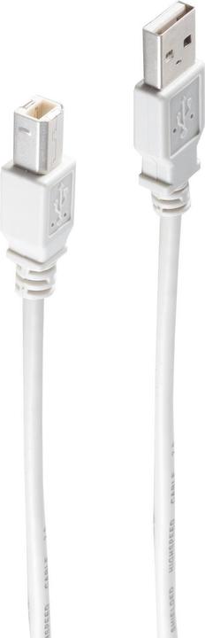Actual product image Shiverpeaks ®-BASIC-S--USB connection cable, type A plug to type B plug, REV. 2.0, 0.25m (0.25 m, USB 2.0)