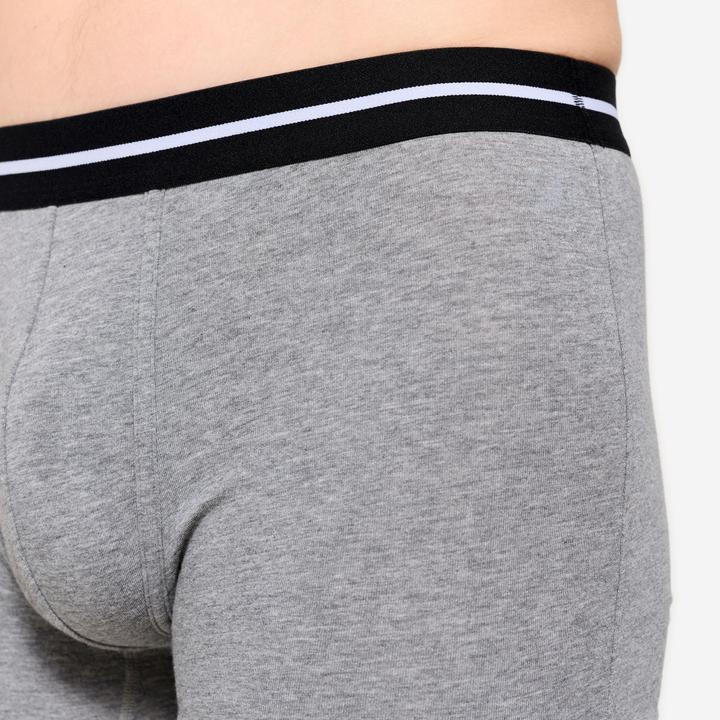 Produktbild Domyos Sport-Boxershorts Herren hoher Baumwollanteil 2er-Pack - grün/grau (L, 2er Pack)
