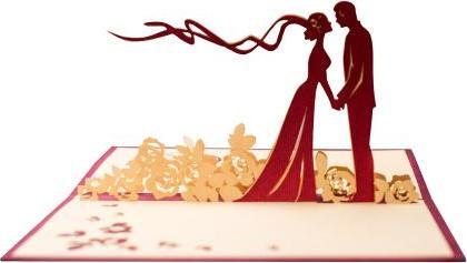 Produktbild Hervorragend Hochzeitskarte Hochzeitspaar - 3D Pop-up (1 Stk.)