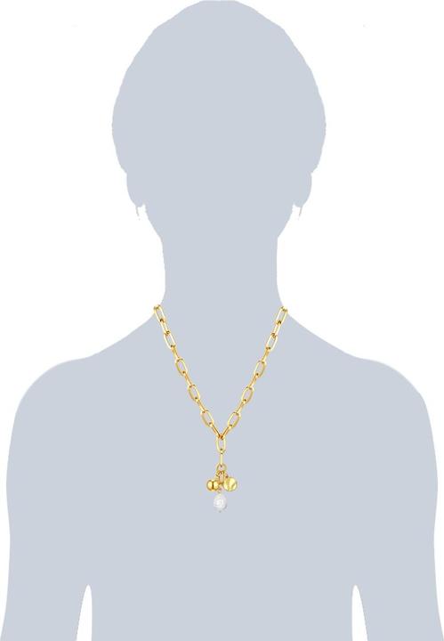 Actual product image Lulu & Jane Ladies metal alloy shell pearl yellow gold 42.0 cm base chain + 5.0 cm extension - 29533 (Metal alloy, 42 - 47 cm)