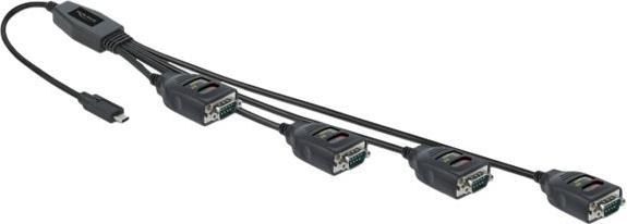 Immagine prodotto Delock Adattatore da USB Type-C™ a 4 x Serial RS-232 DB9 con protezione ESD 15 kV (0.72 m, VGA)