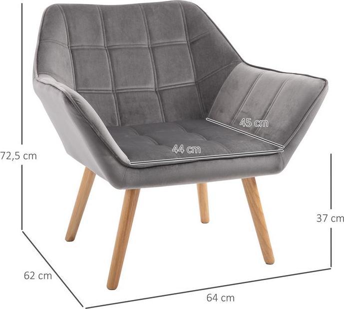 Image du produit Swisshandel24 Fauteuil individuel Fauteuil à oreilles Fauteuil relax avec velours Pieds surélevés polyester
