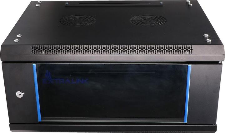 Produktbild Extralink 4U 600X450 WALL-MOUNTED RACKMOUNT CABINET BLACK Wall mounted rack (4 HE, 19 Zoll Rack)