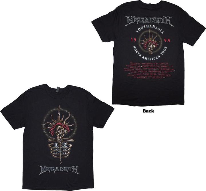Actual product image Megadeth Youthanasia 1995 North American Tour Back Print (XXL)