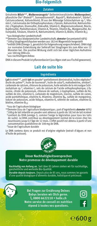 Energie-Label Holle Bio-Folgemilch (667 g, ab 6 Monaten)