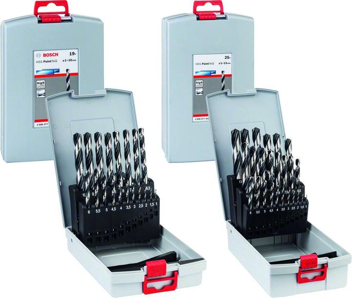 Produktbild Bosch Professional Zubehör HSS-Spiralbohrer-Set PointTeQ, 25-tlg., ProBox, 1–13 mm (11.5 mm, 12 mm, 12.5 mm, 13 mm, 8.5 mm, 9 mm, 9.5 mm, 10 mm, 10.5 mm, 11 mm, 5.5 mm, 6 mm, 6.5 mm, 7 mm, 7.5 mm, 8 mm, 2.5 mm, 3 mm, 3.5 mm, 4 mm, 4.5 mm, 5 mm, 1 mm, 1.5 mm, 2 mm)
