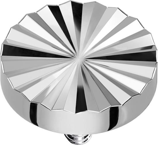 Star Piercing Dermal Anchor Diamantschliff Scheibe rund silber (ohne Messing, Titan G23)