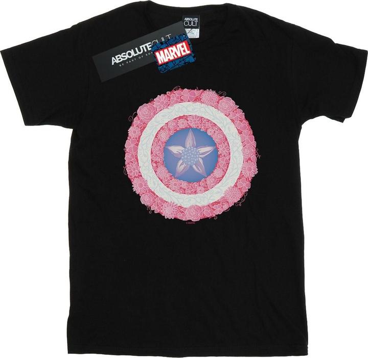 Captain America Flowers Shield TShirt (L)