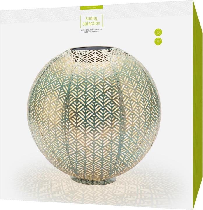 Produktbild STT Windlicht Solar Antic Ball Sofia, Ø 40 cm, Aqua