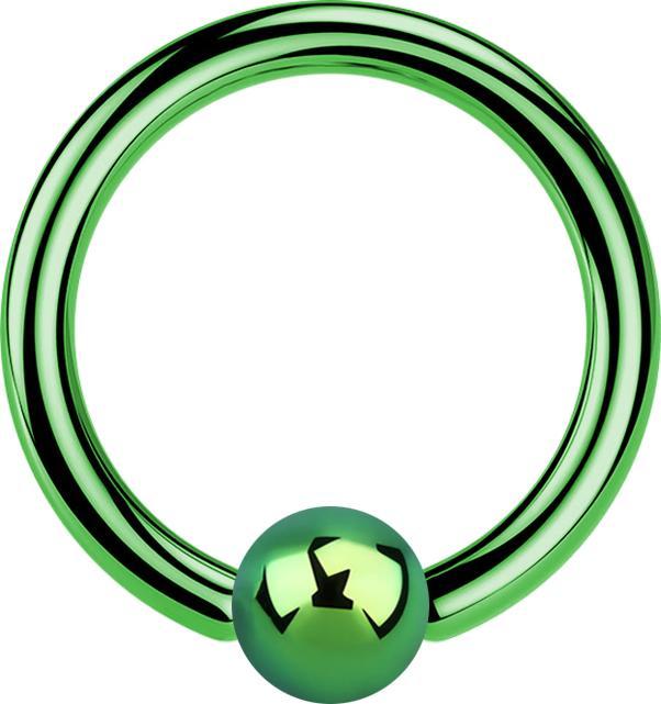 Star Piercing Micro Ball Closure Ring grün (Titan G23, ohne Messing)