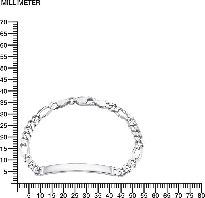 Immagine prodotto Amor Bracciale ID Figaro (19 cm, Argento)