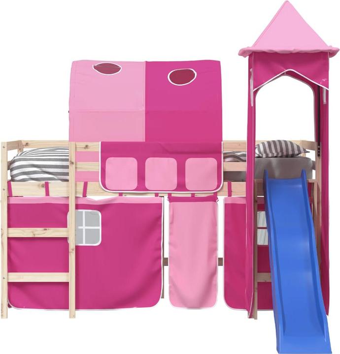 Produktbild VidaXL Vorhänge für Hochbett mit Tunnel und Turm Rosa,Farbe